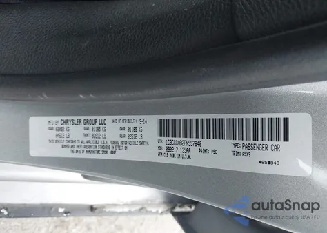 2015 Chrysler 200 Limited z USA, uszkodzony, nr VIN 1C3CCCAB2FN557840